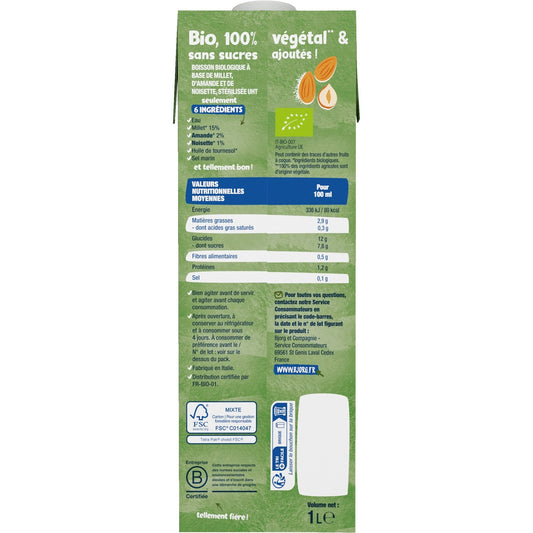 Boisson Végétale à Base d'Amande et Noisette Bio BJORG