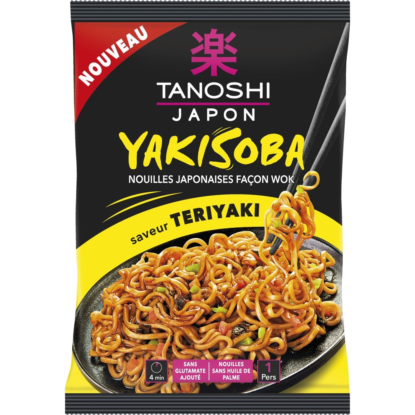Nouilles Japonaises Façon Wok Saveur Teriyaki TANOSHI le sachet de 90g