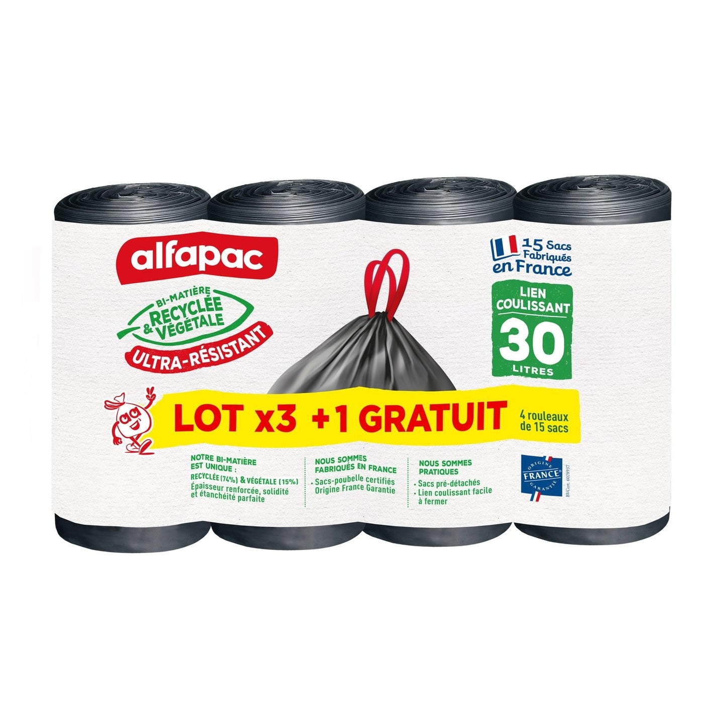 ALFAPAC 30L Schiebe-Müllsack 15 Beutel