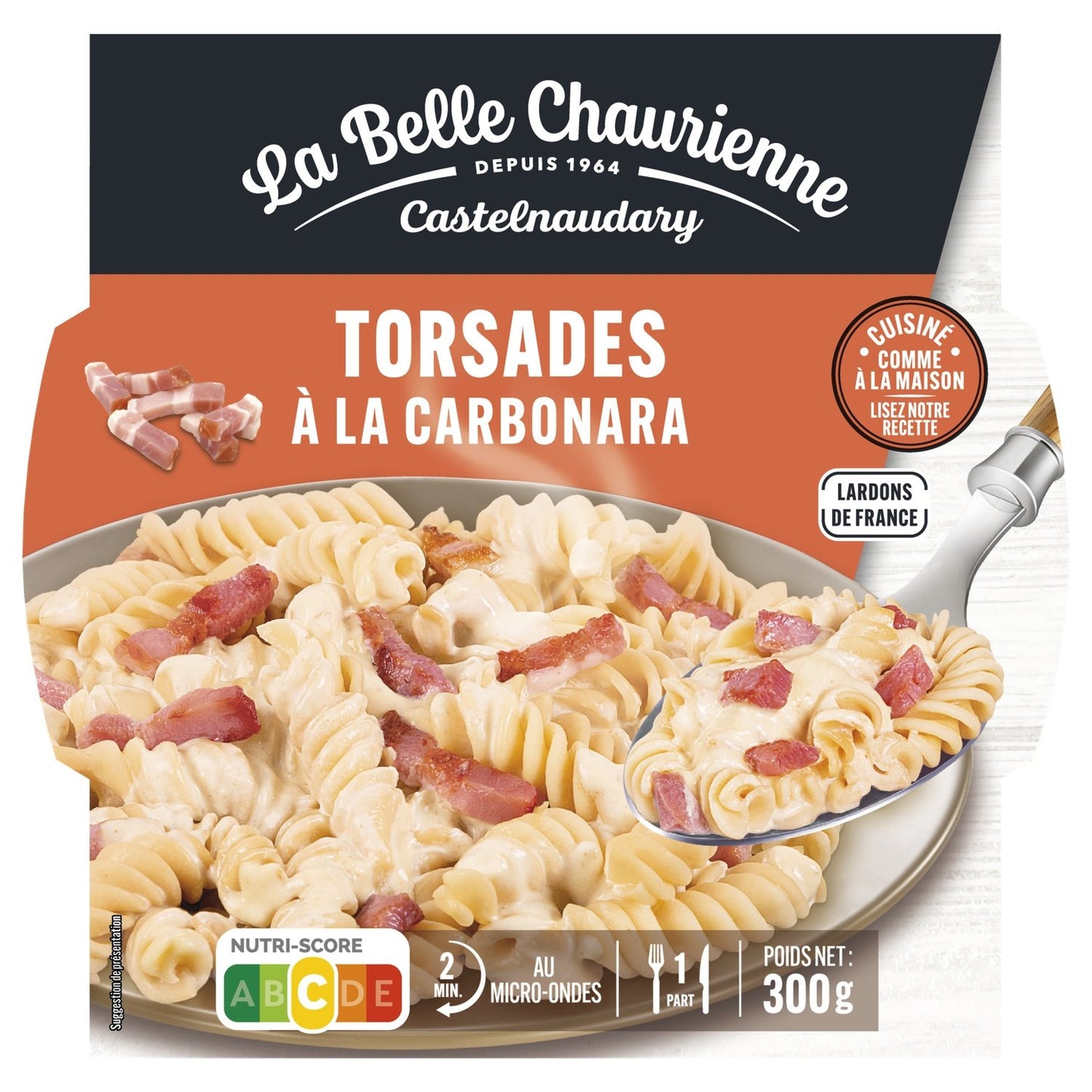 Torsades à la Carbonara LA BELLE CHAURIENNE la barquette de 300g