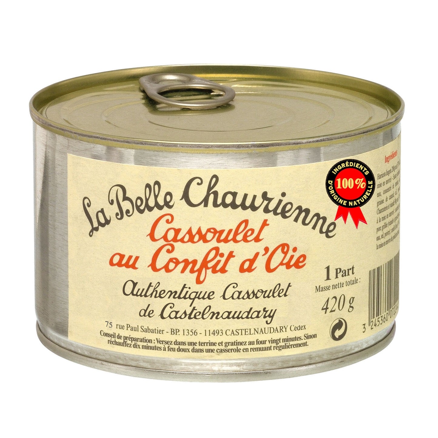 Plat Cuisiné Cassoulet au Confit d'Oie LA BELLE CHAURIENNE