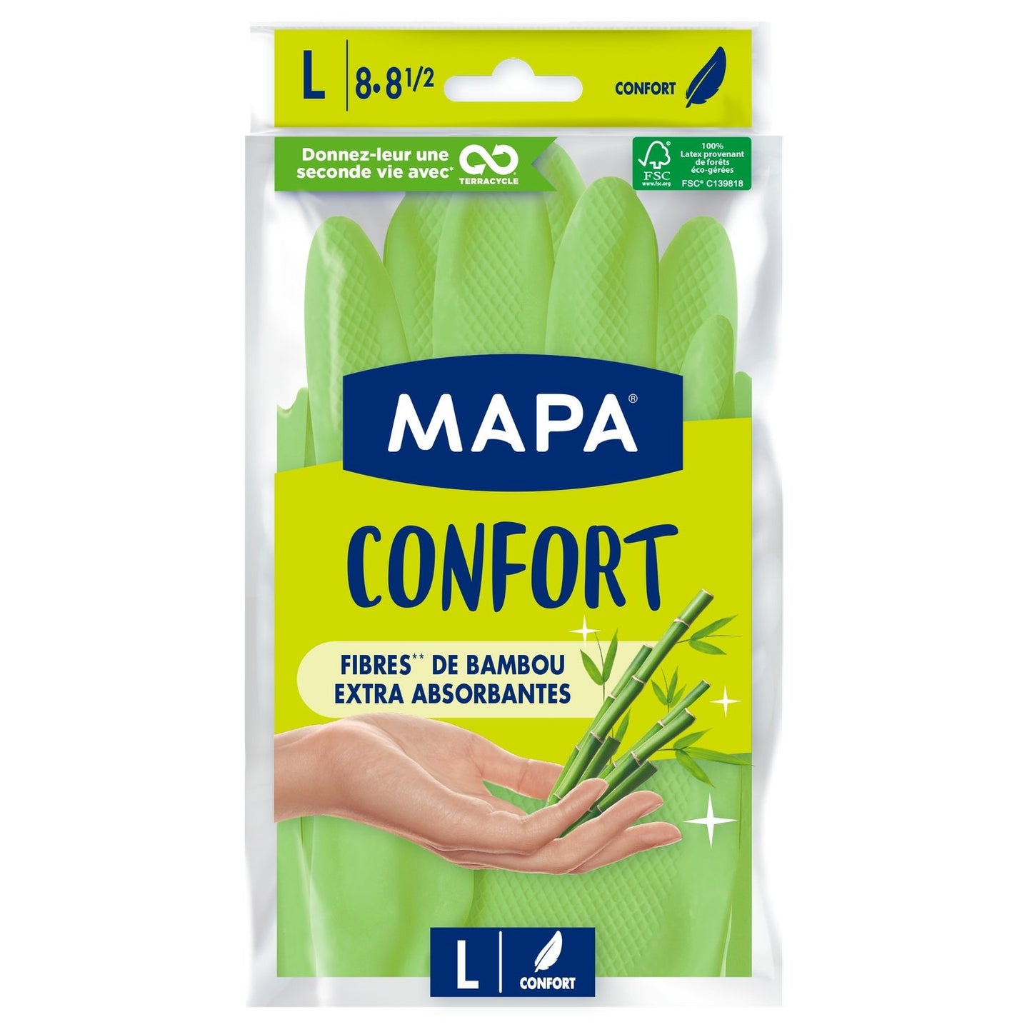 MAPA Well-Being Household Gloves Size L 8-8 1/2