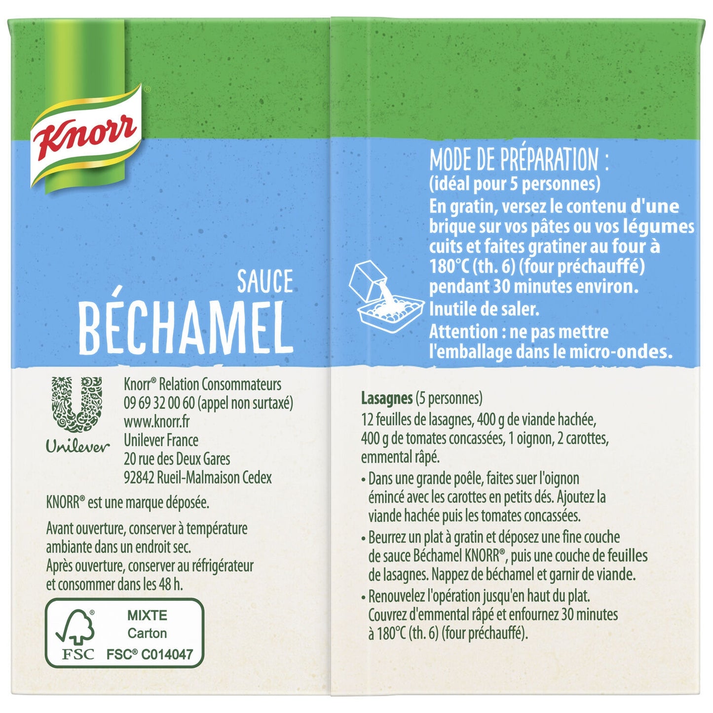 Sauce Béchamel Noix de Muscade KNORR