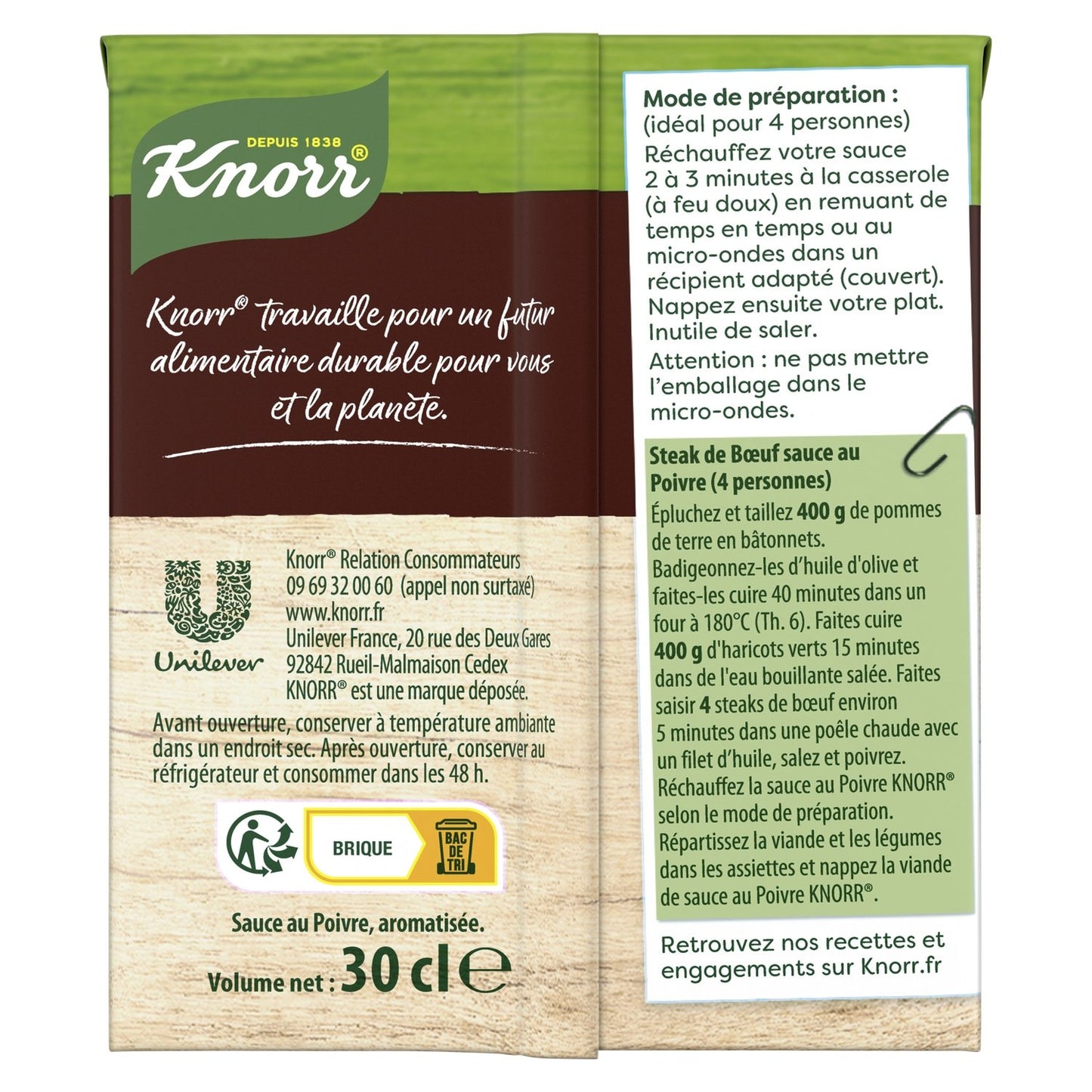 KNORR Flüssige Pfeffersauce mit Sauerrahm