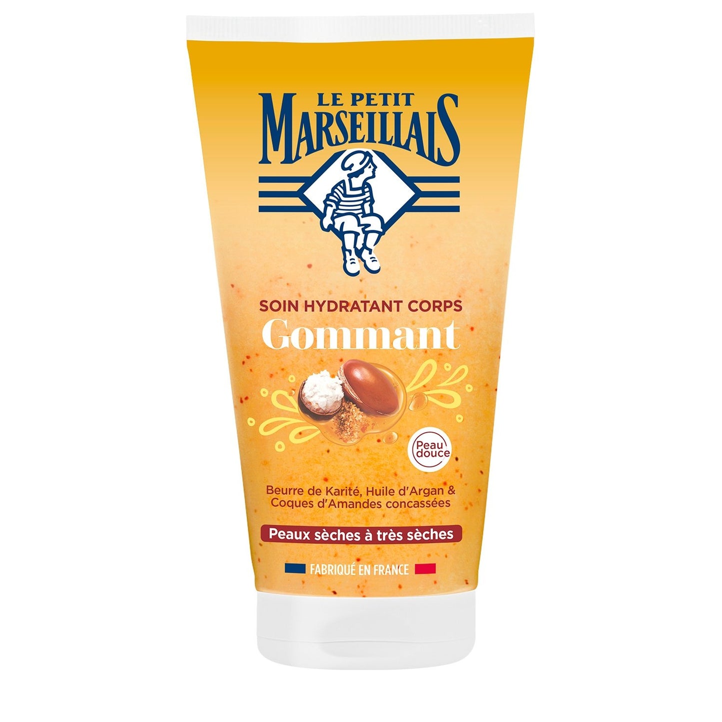 Gommage Corps Peau Très Sèche Exfoliant Hydratant Karité et Huile d'Argan LE PETIT MARSEILLAIS le tube de 150mL