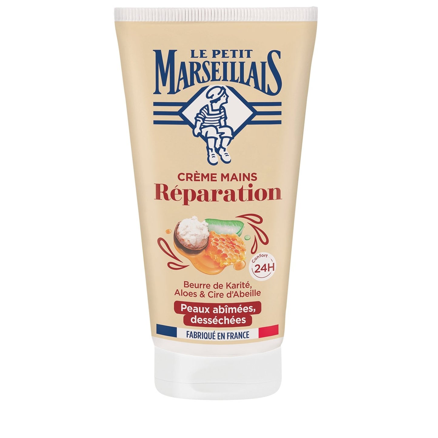 Crème Main Sèches à Très Sèches Karité Aloe Vera et Cire d'Abeille Réparation LE PETIT MARSEILLAIS le tube de 75mL