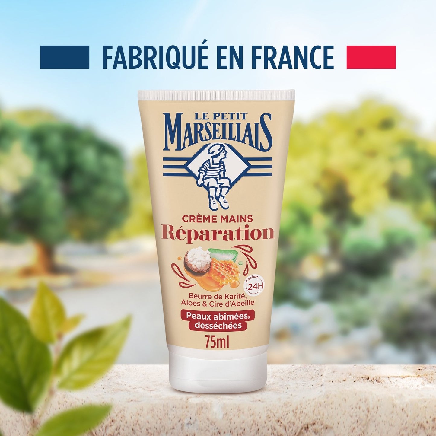 Crème Main Sèches à Très Sèches Karité Aloe Vera et Cire d'Abeille Réparation LE PETIT MARSEILLAIS