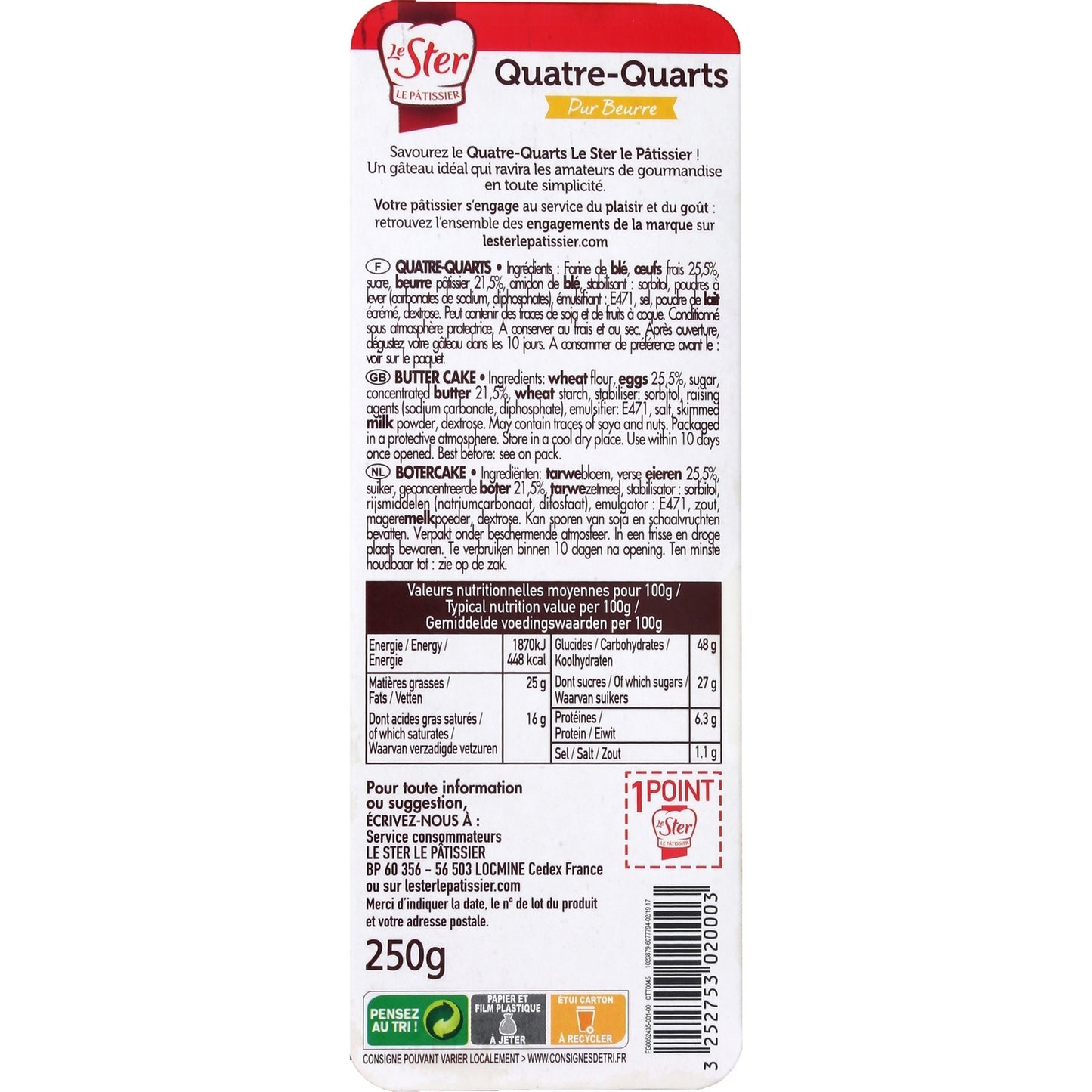 LE STER Pure Butter Quarters