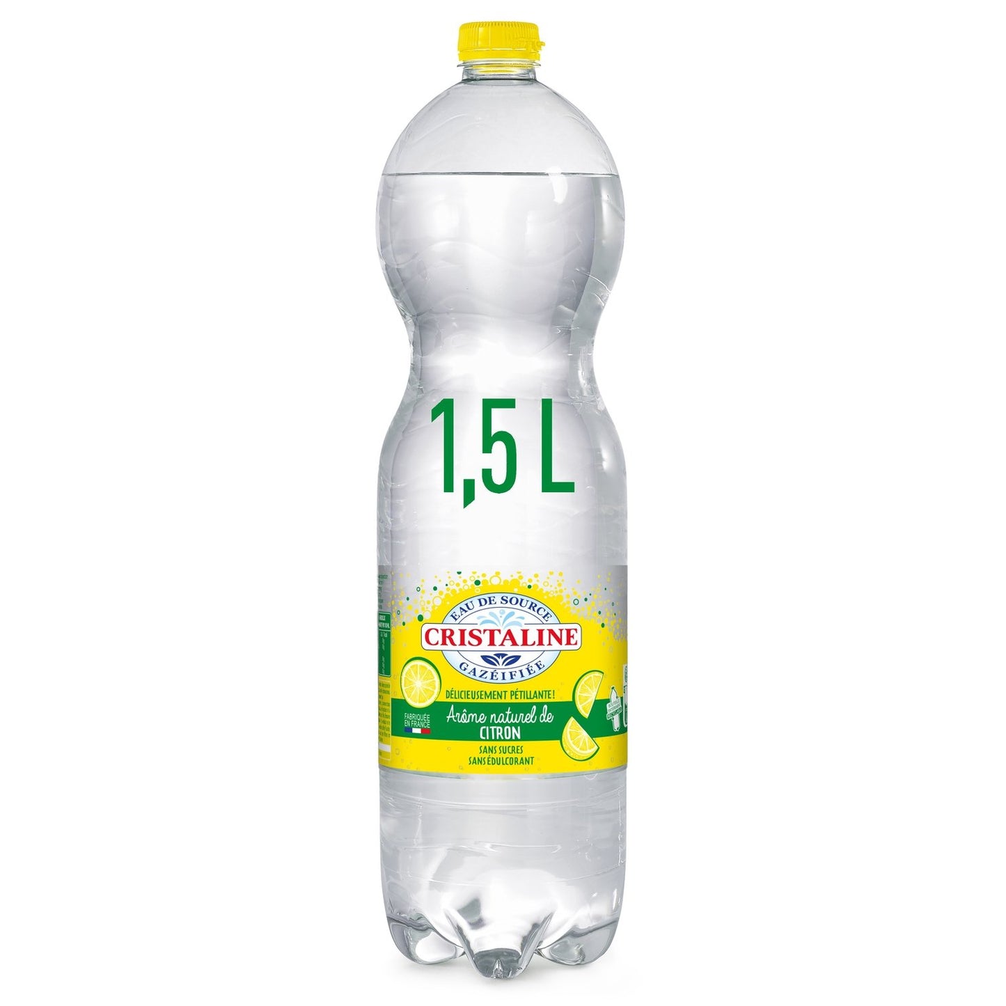 Sparkling Spring Water Flavored with Lemon Flavor CRISTALINE