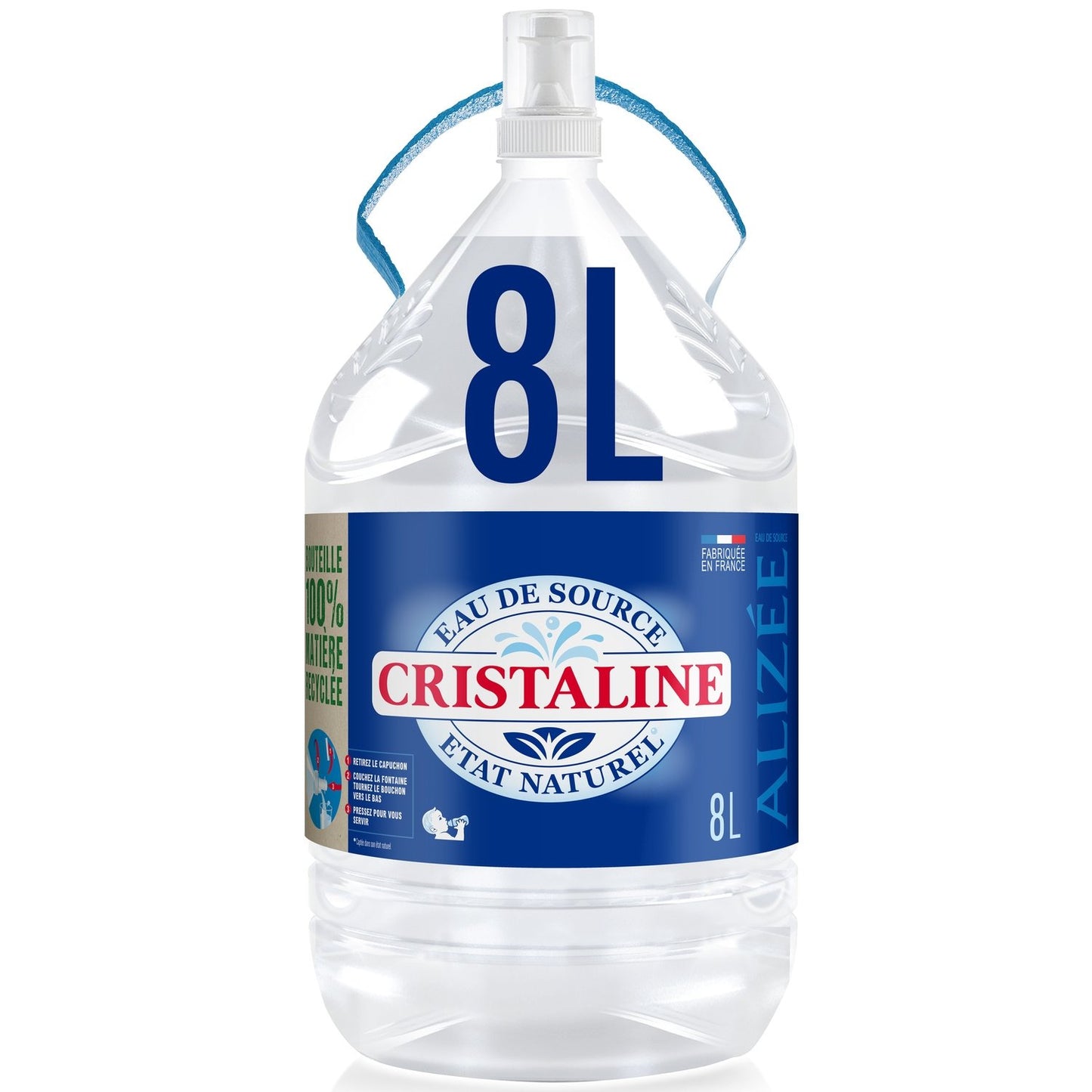 Eau de Source Plate CRISTALINE le bidon de 8L