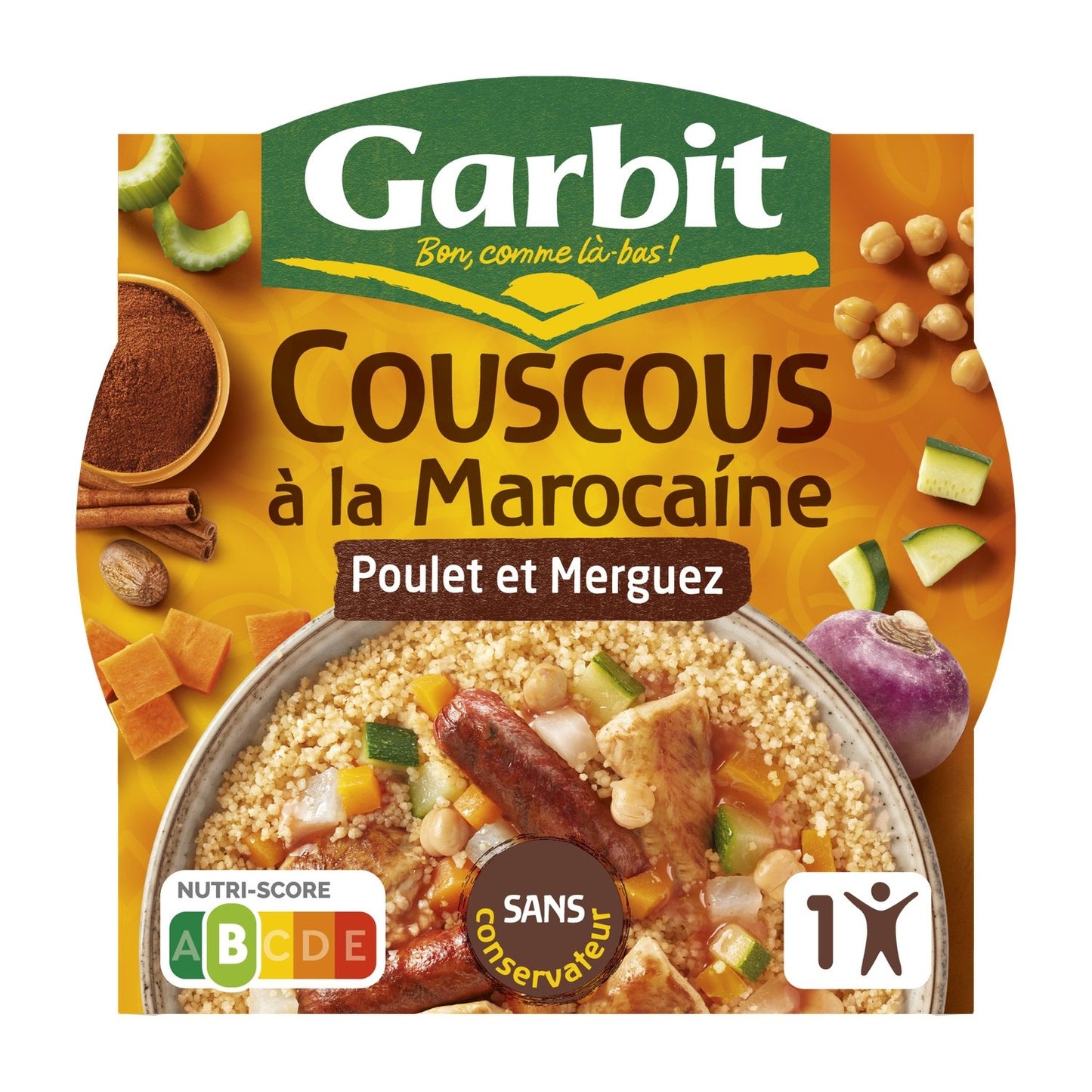 Plat Individuel Couscous à la Marocaine GARBIT l'assiette de 285g
