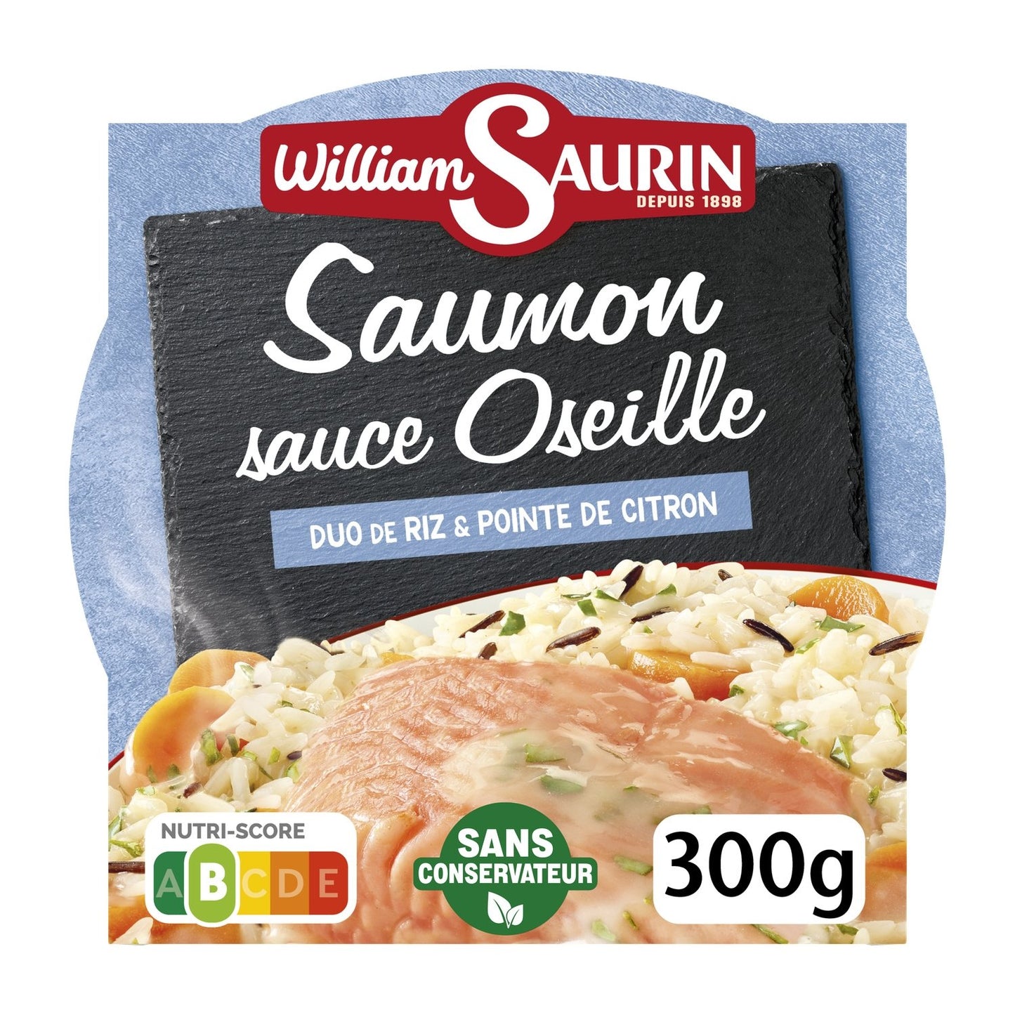 Plat Individuel Saumon et Riz WILLIAM SAURIN l'assiette de 300g
