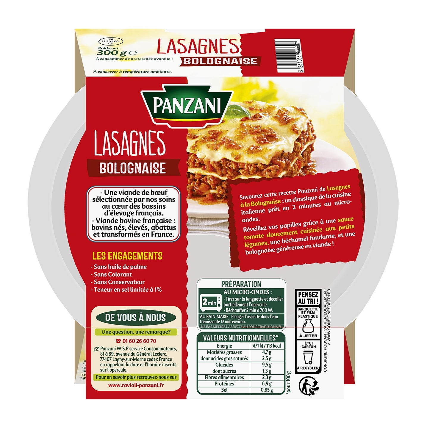 Ready Meal Lasagna Bolognese PANZANI