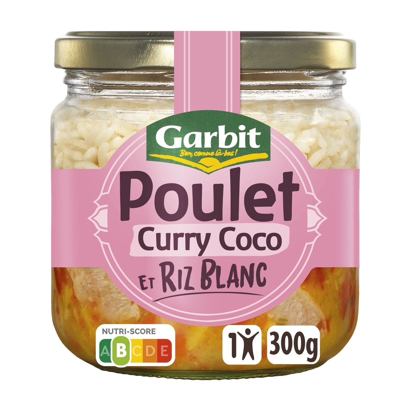 Plat Individuel Poulet Curry Coco GARBIT le bocal de 300g