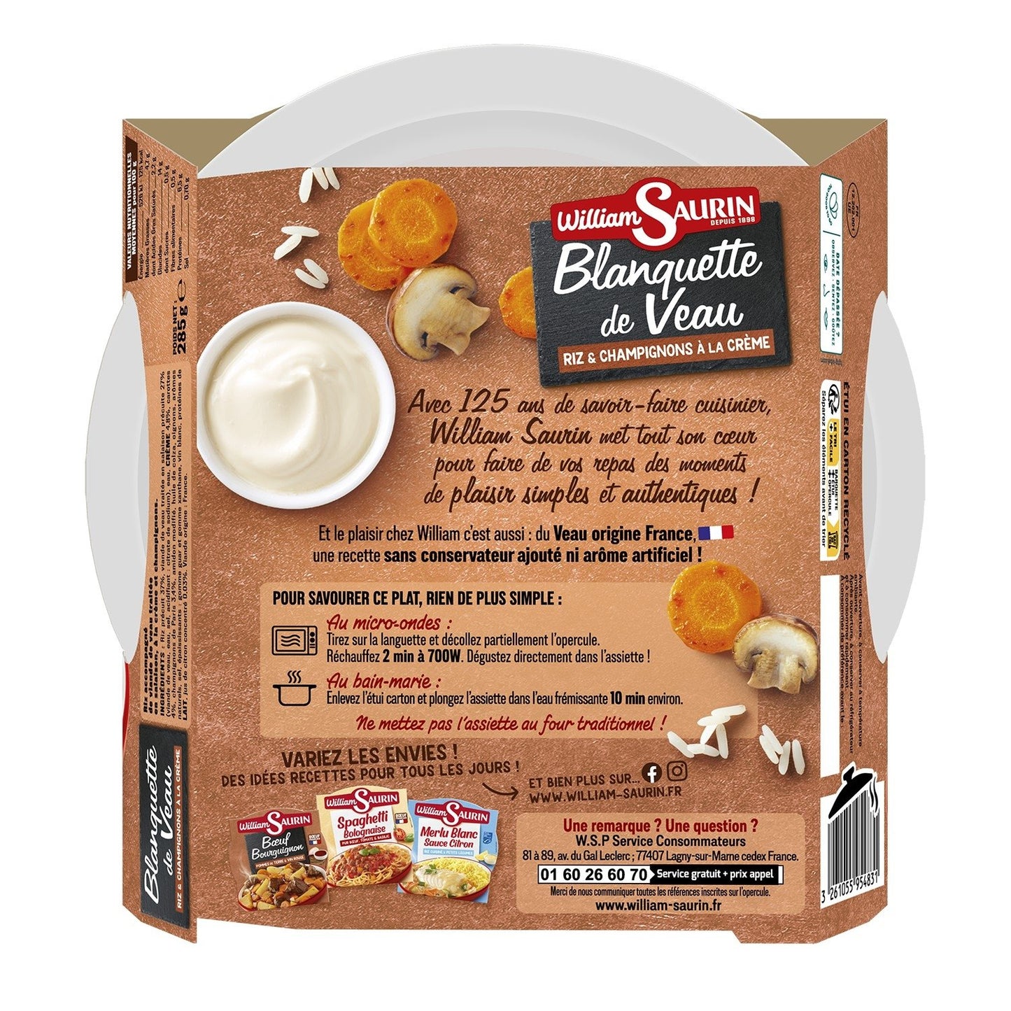Ready Meal: Veal Blanquette and Rice WILLIAM SAURIN