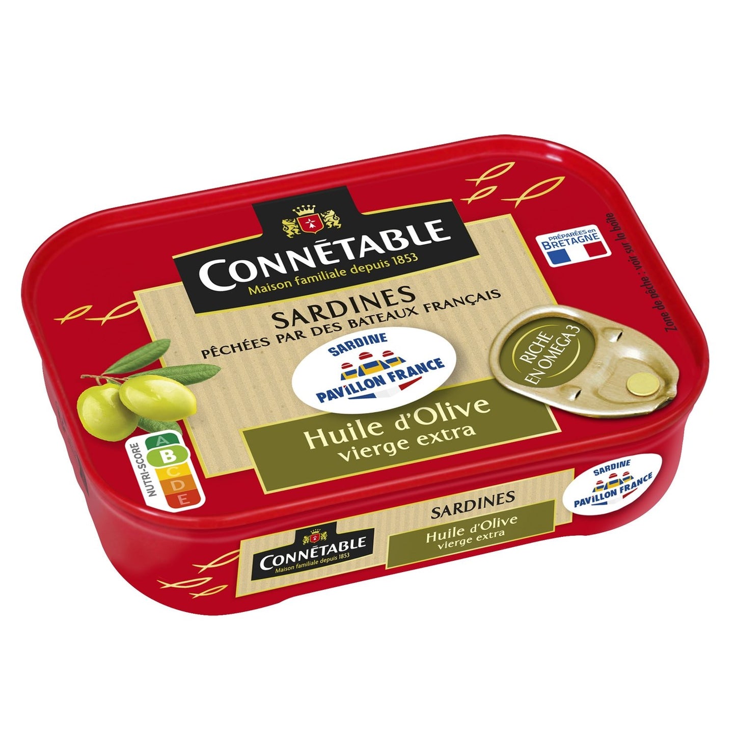 Sardines à l'Huile d'Olive Vierge Extra CONNETABLE la boite de 115g