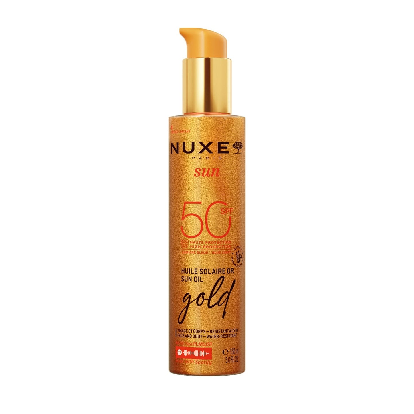 Nuxe Sun Gold Sonnenöl für Gesicht und Körper, LSF 50, hoher Schutz