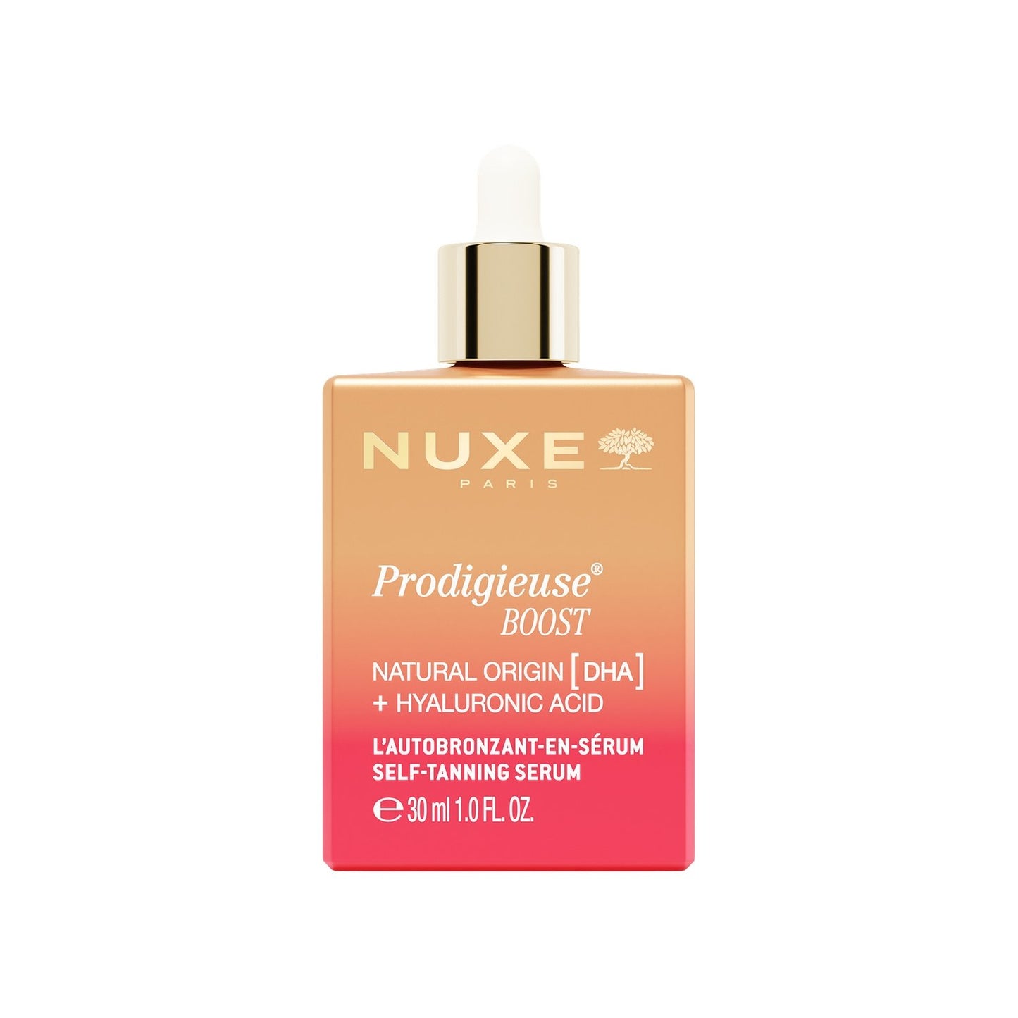 Autobronzant Sérum Visage Corps Origine Naturelle Acide Hyaluronique Prodigieuse Boost NUXE le flacon de 30mL