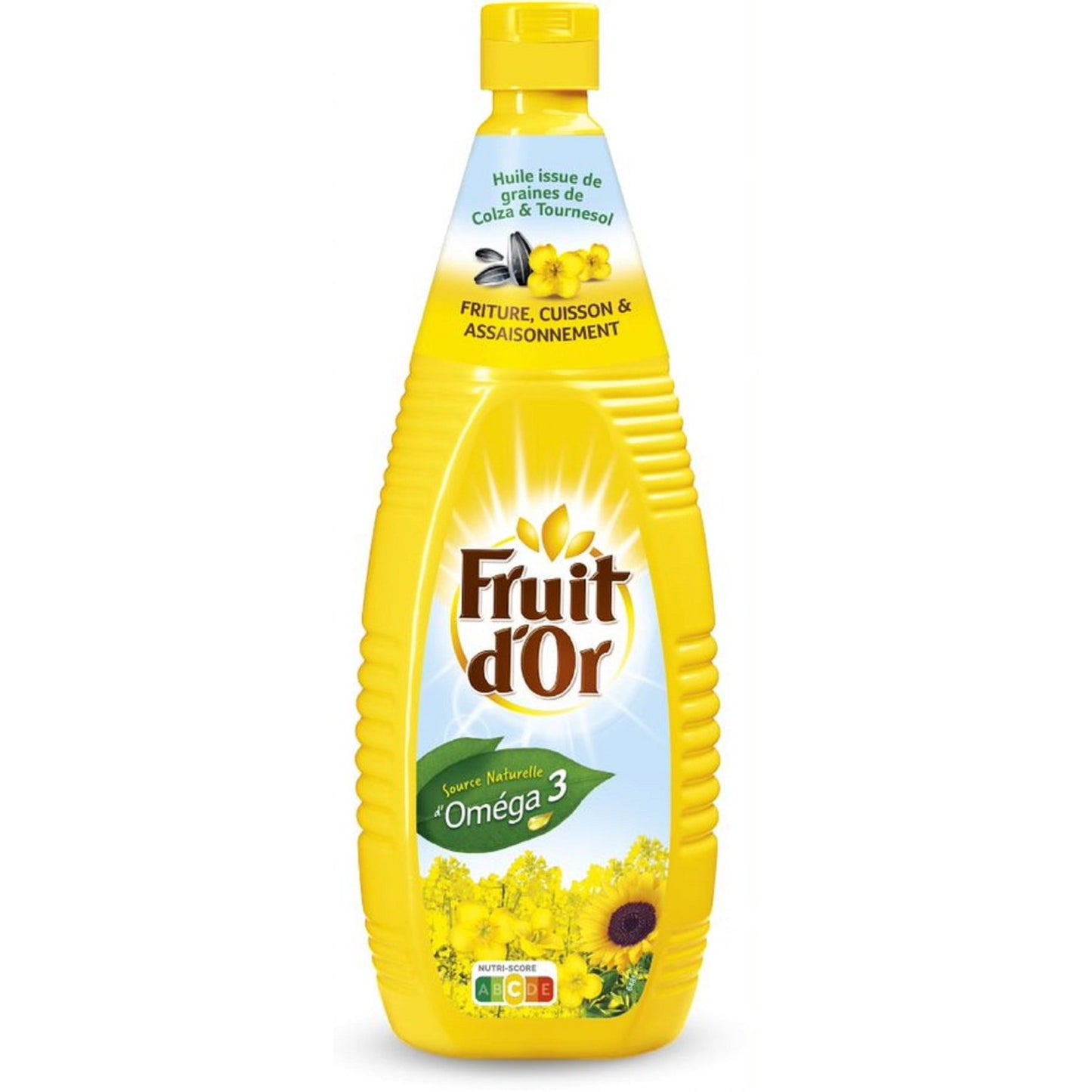 Huile de Tournesol Source D’oméga 3 et 6 FRUIT D'OR la bouteille de 1L
