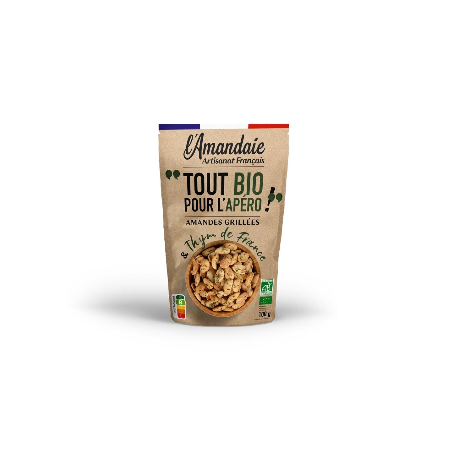 Amandes Grillées Thym Bio L'AMANDAIE le paquet de 100g