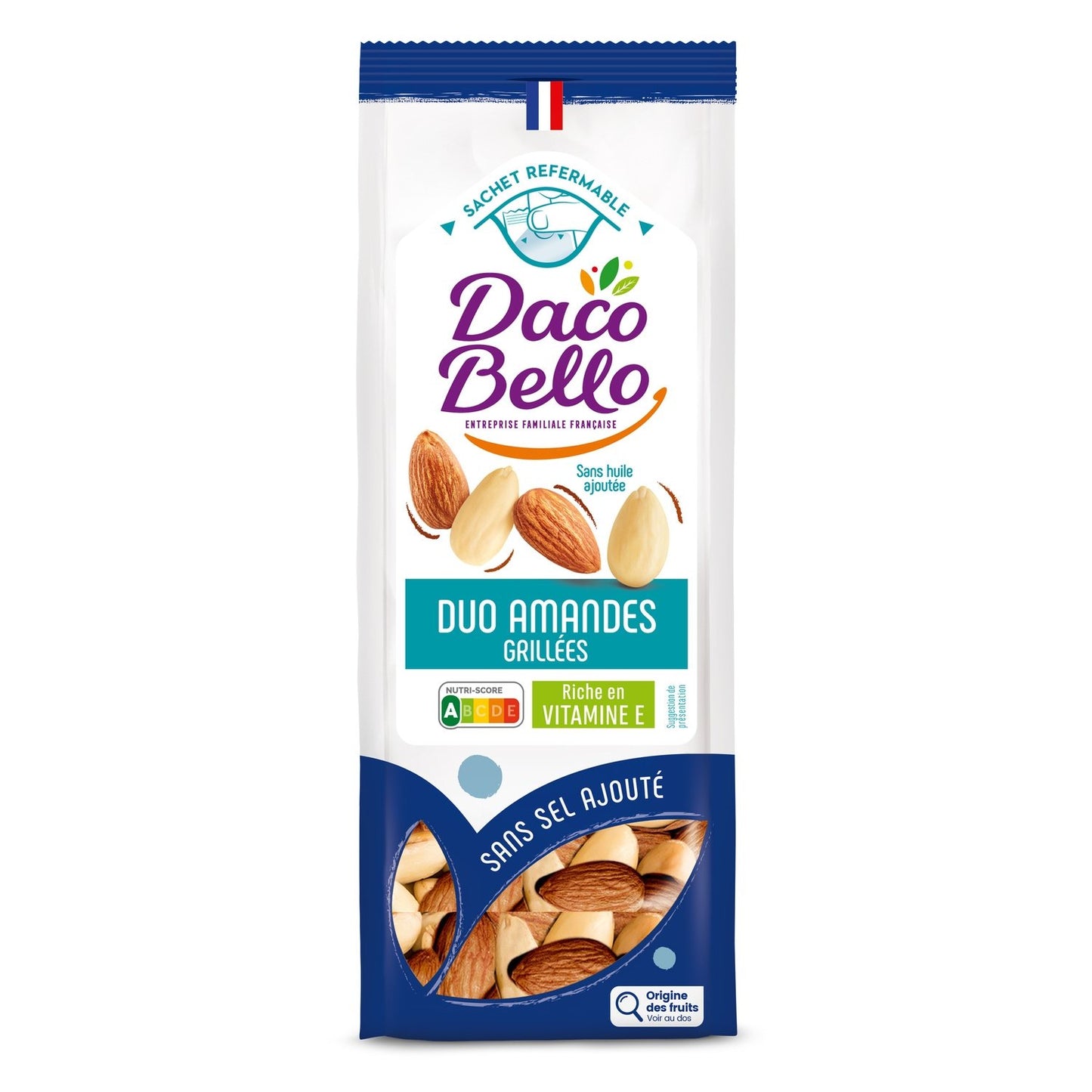 Duo Amandes Grillées Sans Sel DACO BELLO le sachet de 175g