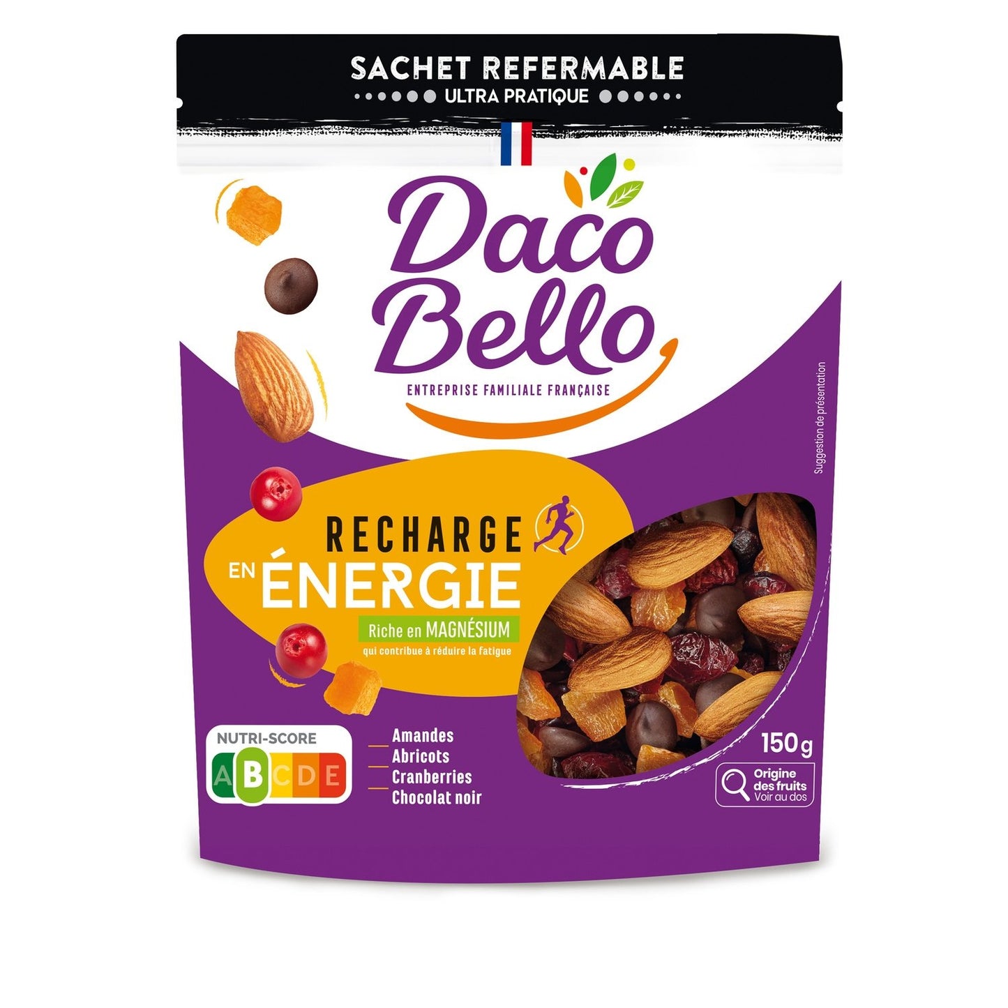 Mélange de Fruits à Coque Nature et Grillés Recharge en Energie DACO BELLO le paquet de 150g