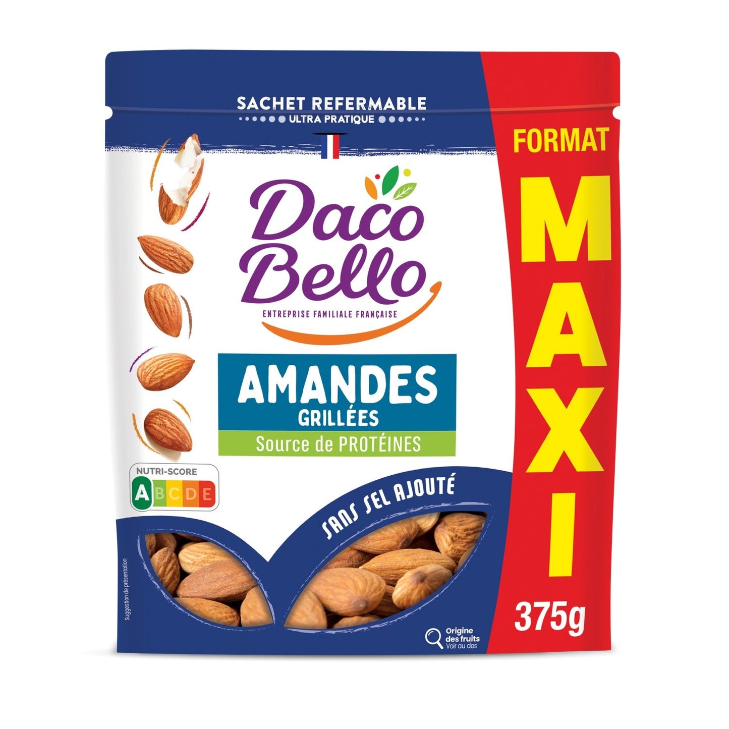 Roasted Almonds No Added Salt Maxi Format DACO BELLO
