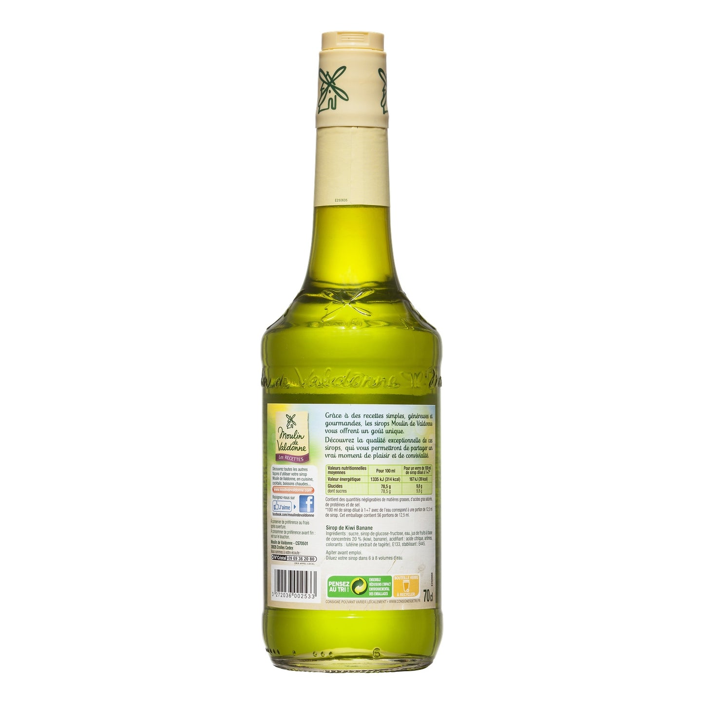 Kiwi Banana Syrup MOULIN DE VALDONNE