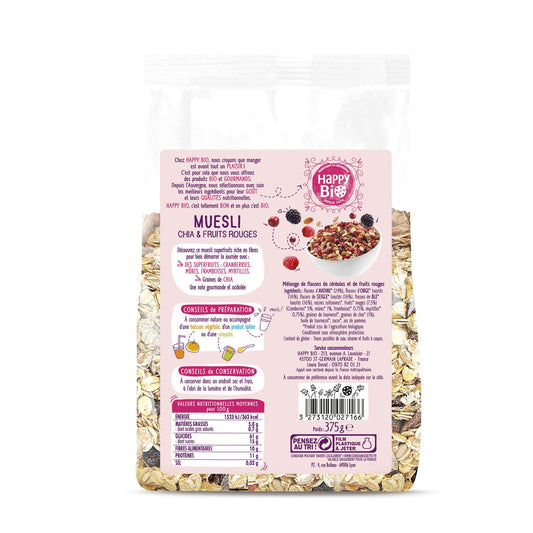 HAPPY BIO Bio-Müsli mit Chia und roten Früchten