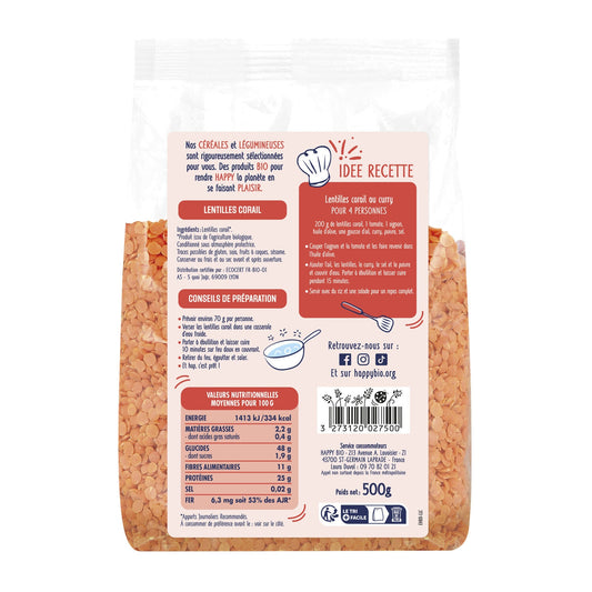 Lentille Corail Bio HAPPY BIO