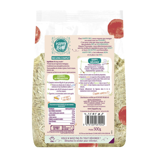 Riz Bio Long Complet HAPPY BIO
