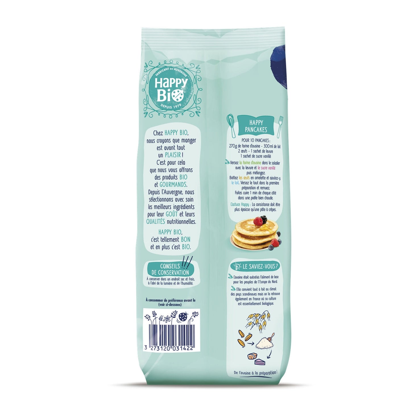 Farinha de aveia biológica HAPPY BIO