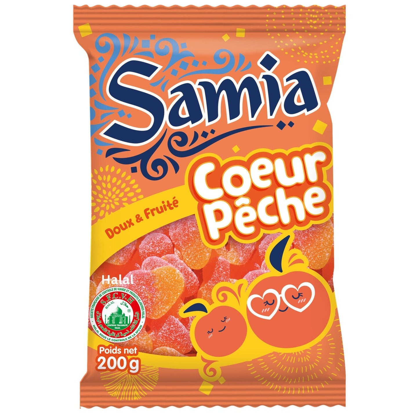 Bonbons Halal Cœur de Pêche SAMIA
