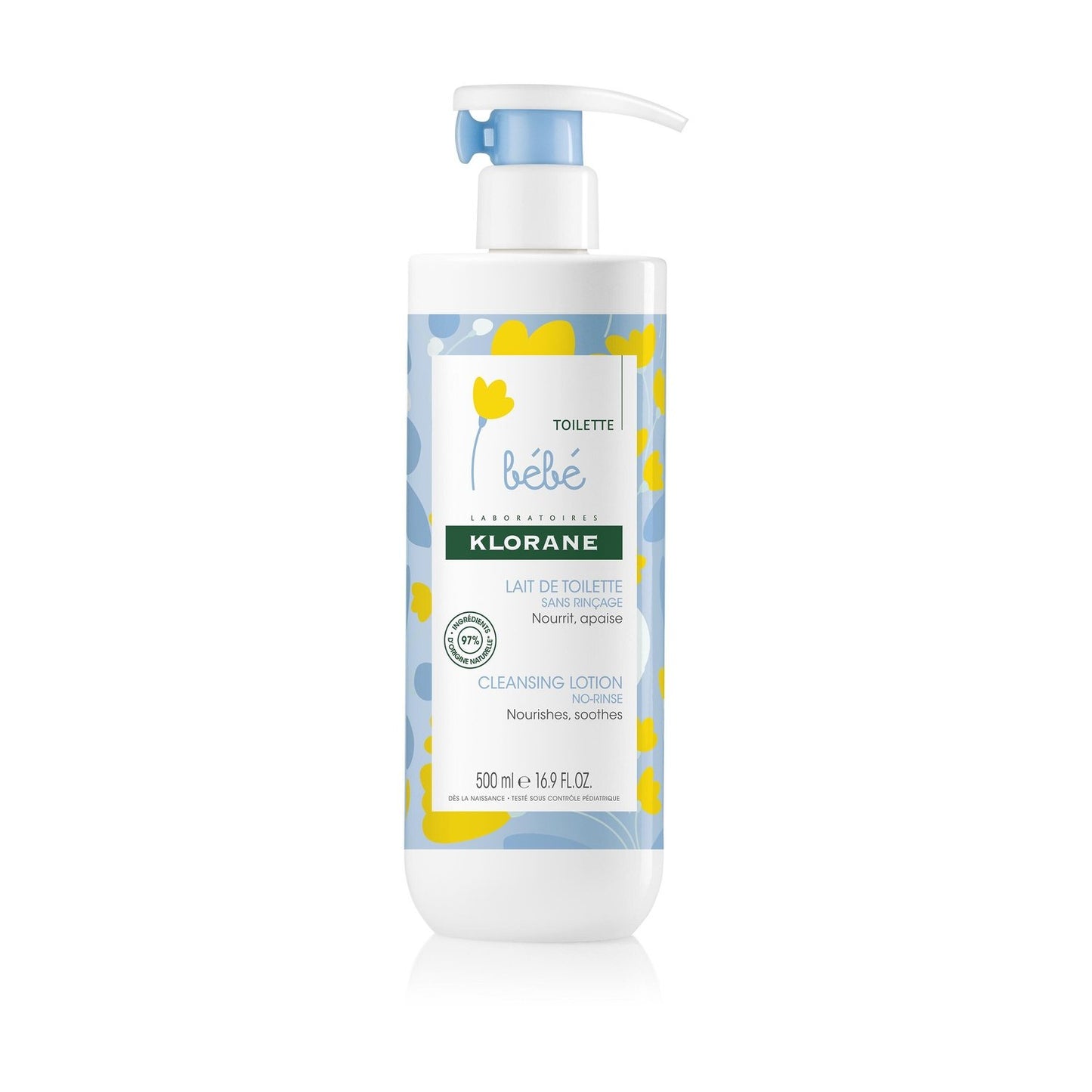 Lait de Toilette Bébé au Calendula Apaisant Sans Rinçage KLORANE le flacon de 500mL