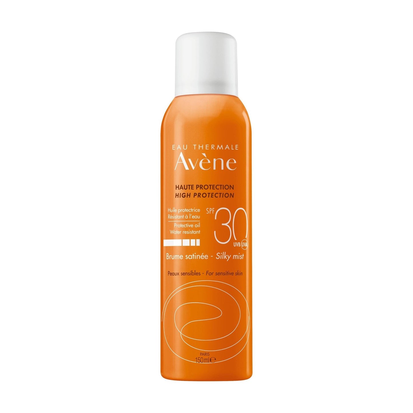 Brume Solaire Visage Corps Peau Sensible Haute Protection Spf 30 Fini Satiné EAU THERMALE AVENE la bombe de 150mL