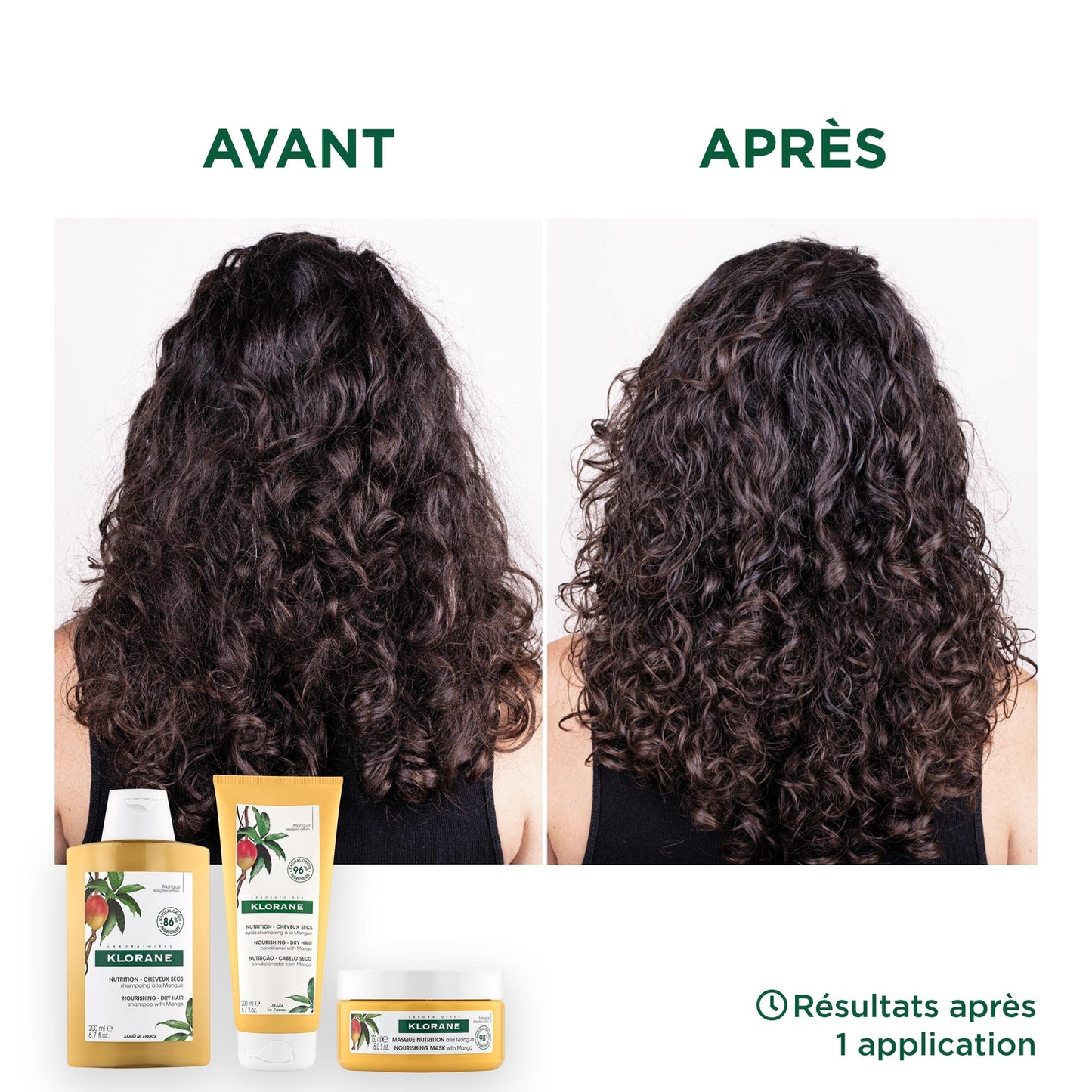 Après-Shampoing Nutrition Cheveux Secs à la Mangue KLORANE