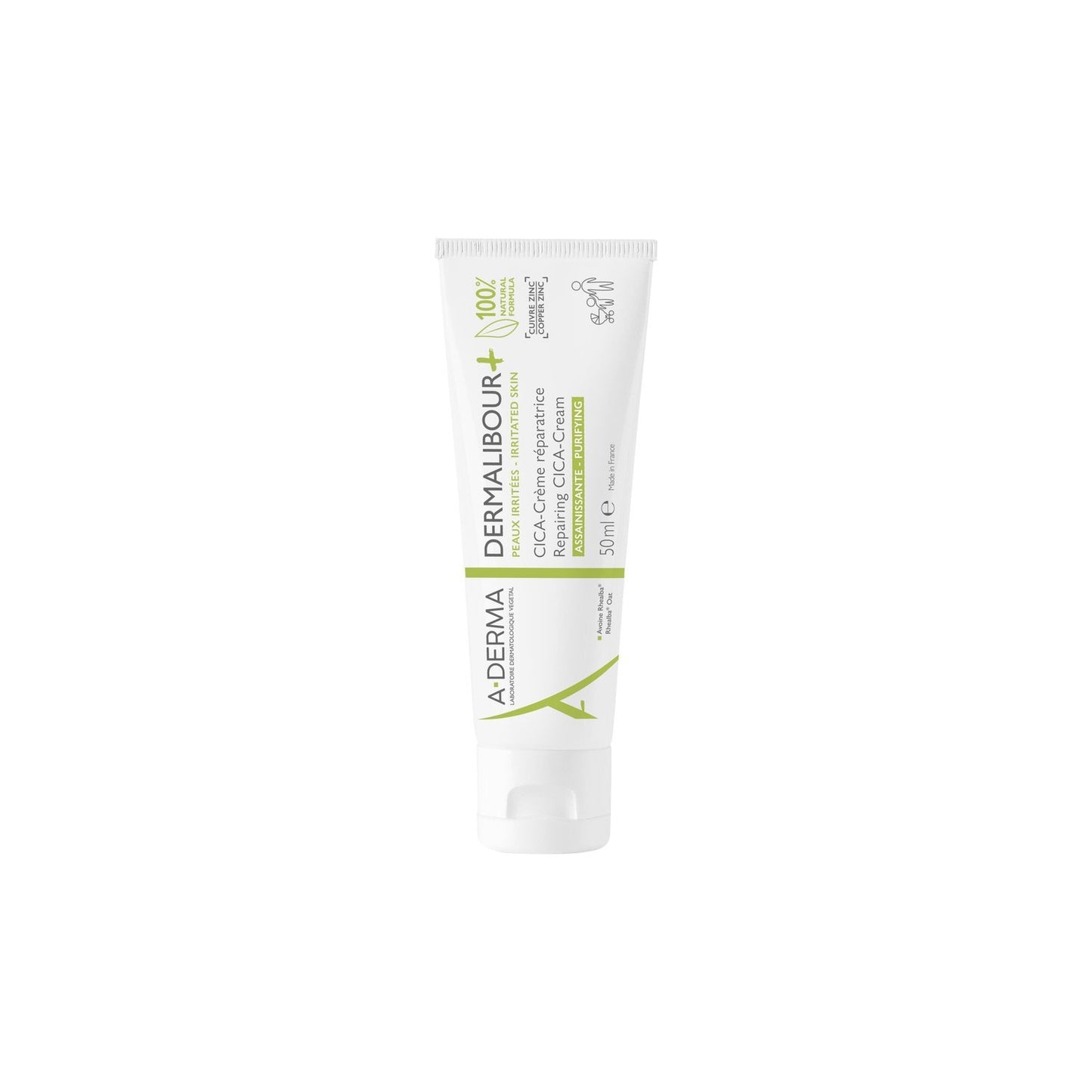 Crème Visage et Corps Peaux Irritées Réparatrice Assainissante Dermalibour+ A-DERMA le tube de 50 ml