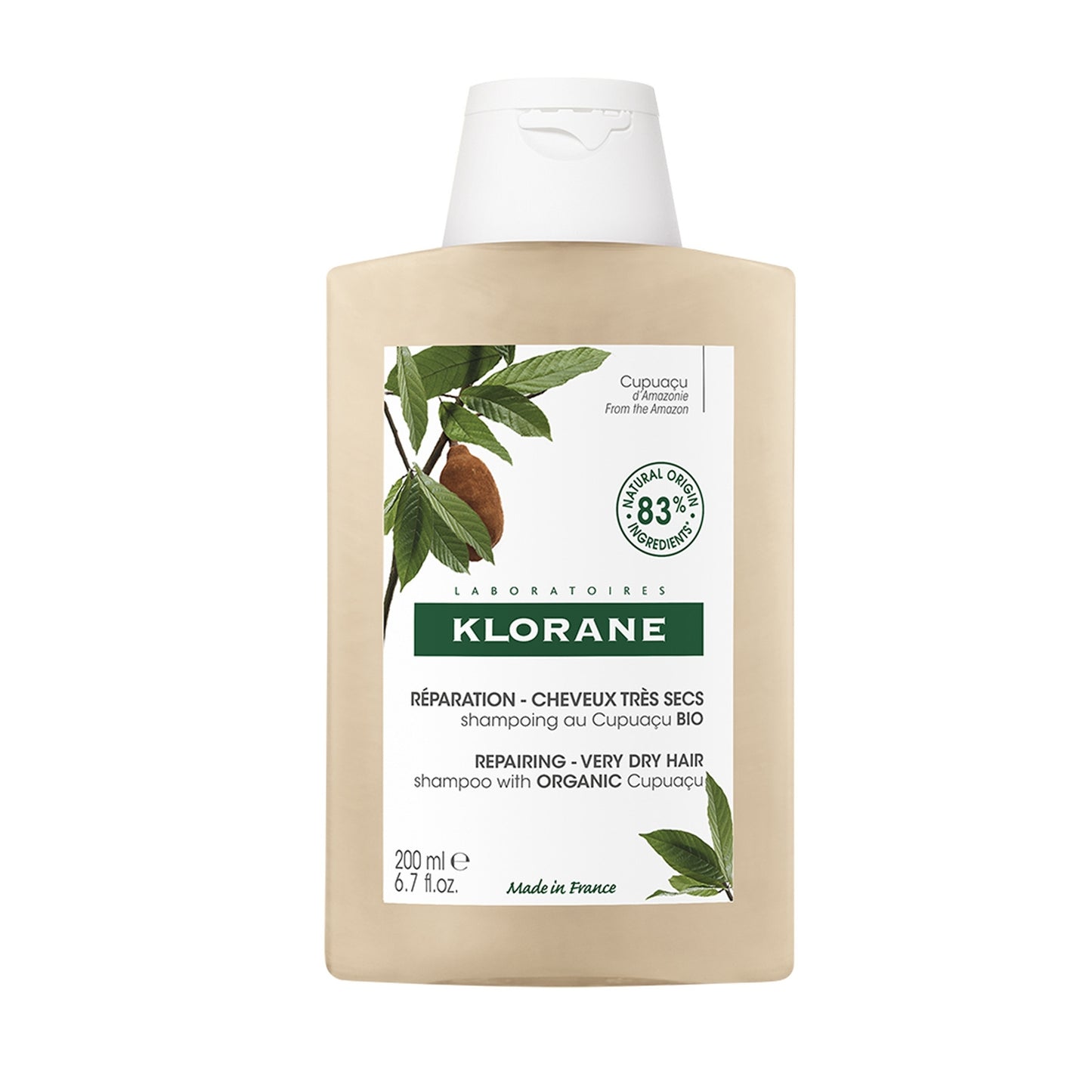 Shampoing Cheveux Très Secs et Abîmés Nutritif et Réparateur au Beurre de Cupuaçu Bio KLORANE