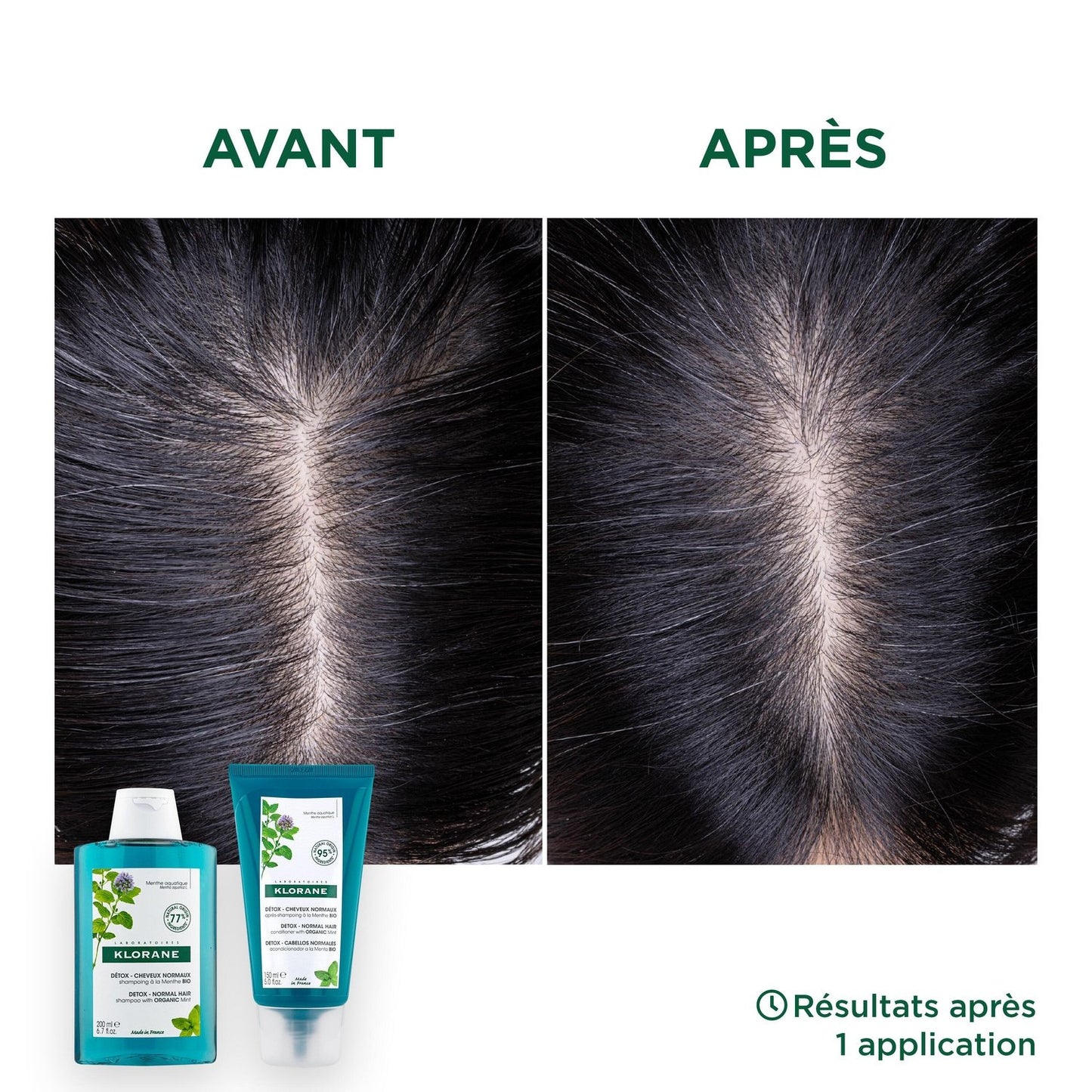 KLORANE Organic Aquatic Mint Detox Shampoo for Normal Hair