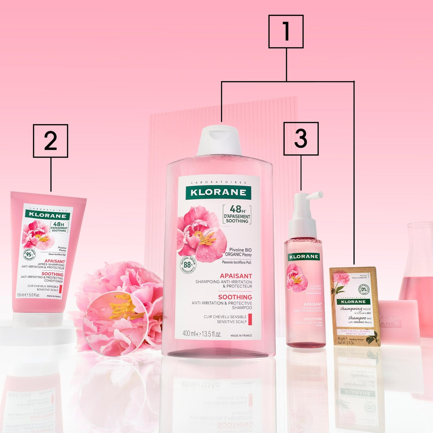 Shampoing Cuir Chevelu Sensible Apaisant Anti-irritant à la Pivoine Bio KLORANE