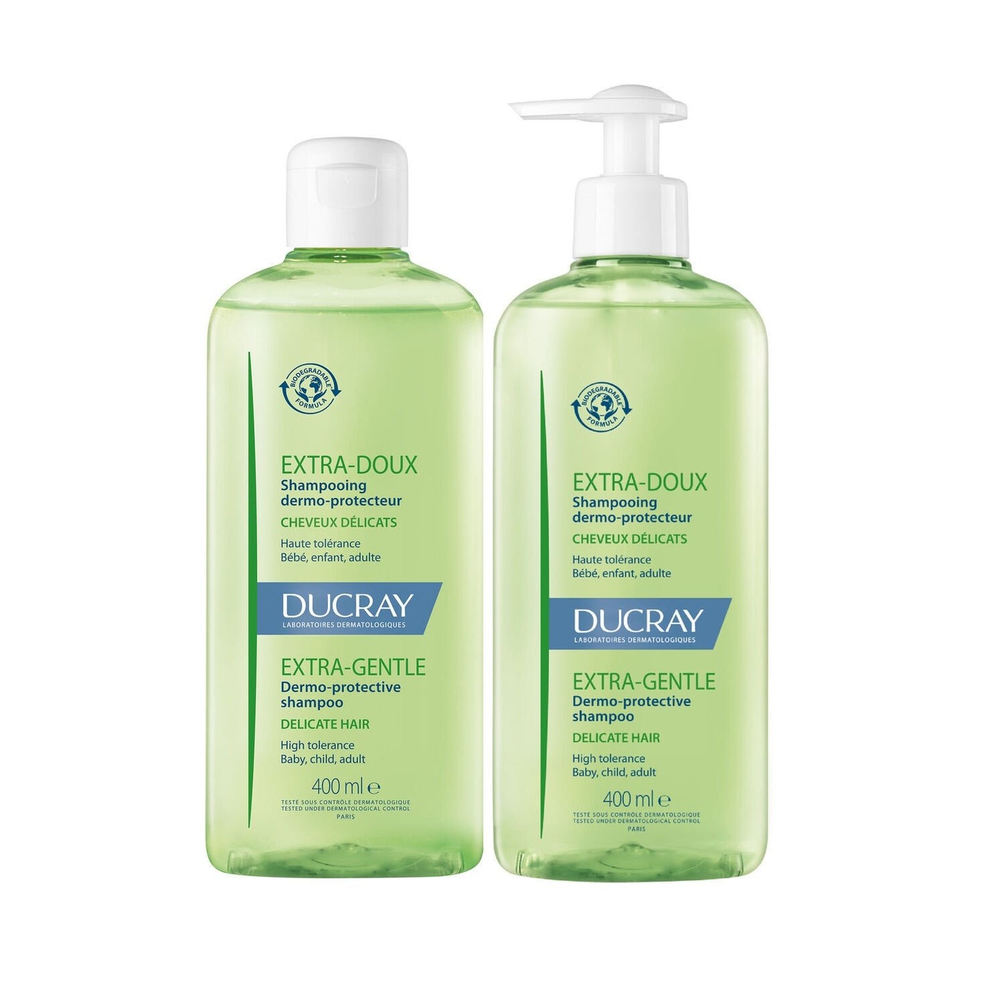 Shampoing Dermo-Protecteur Cheveux Délicats Extra-Doux DUCRAY les 2 flacons de 400mL