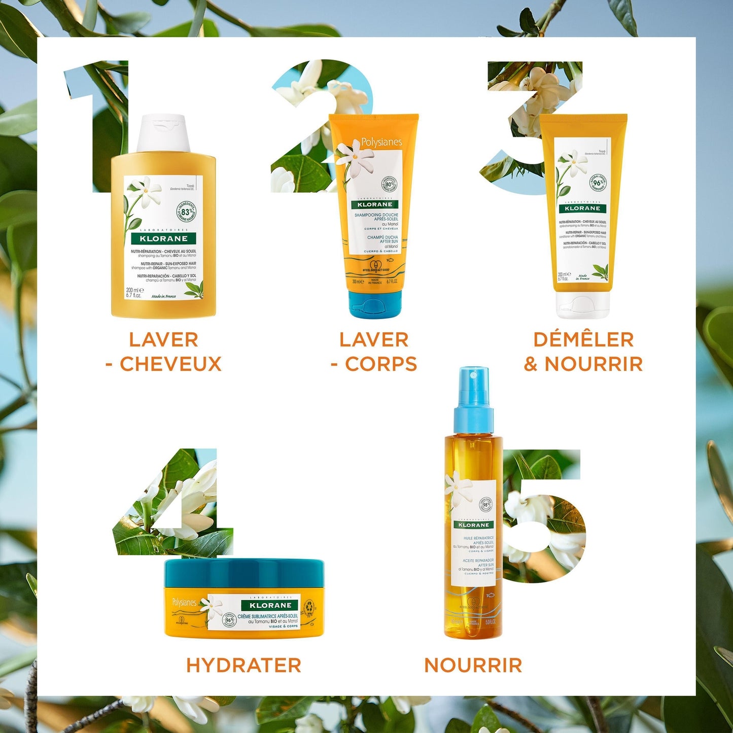 Shampoing Nutritif Après-Soleil au Monoï et Tamanu Bio KLORANE