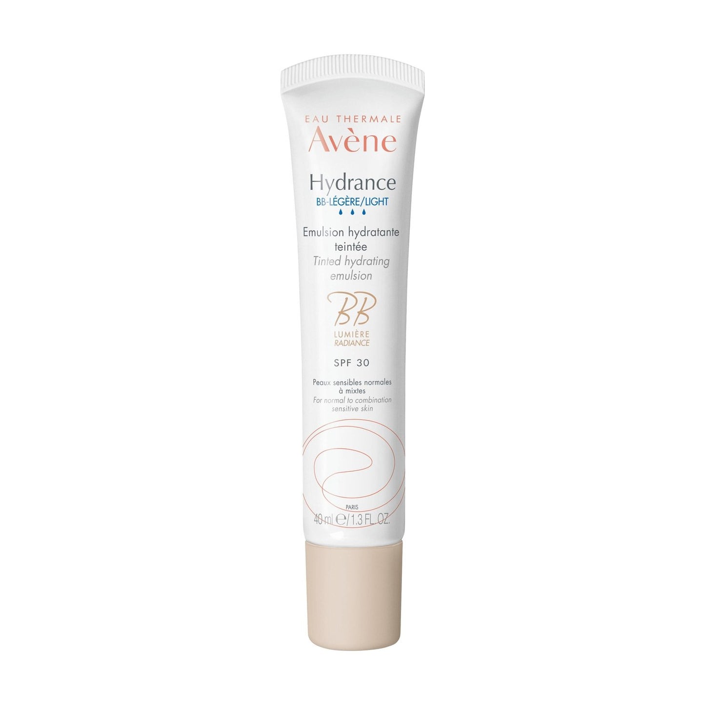 Crème Teintée Visage Femme Toutes Peaux Sensibles Légère Hydrance Bb Lumière Radiance Spf 30 EAU THERMALE AVENE le tube de 40 ml