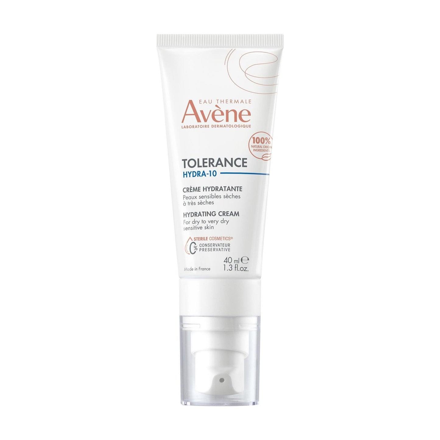 Crème Hydratante Visage Femme Peau Sensible et Sèche Tolerance Hydra-10 EAU THERMALE AVENE le tube de 40mL