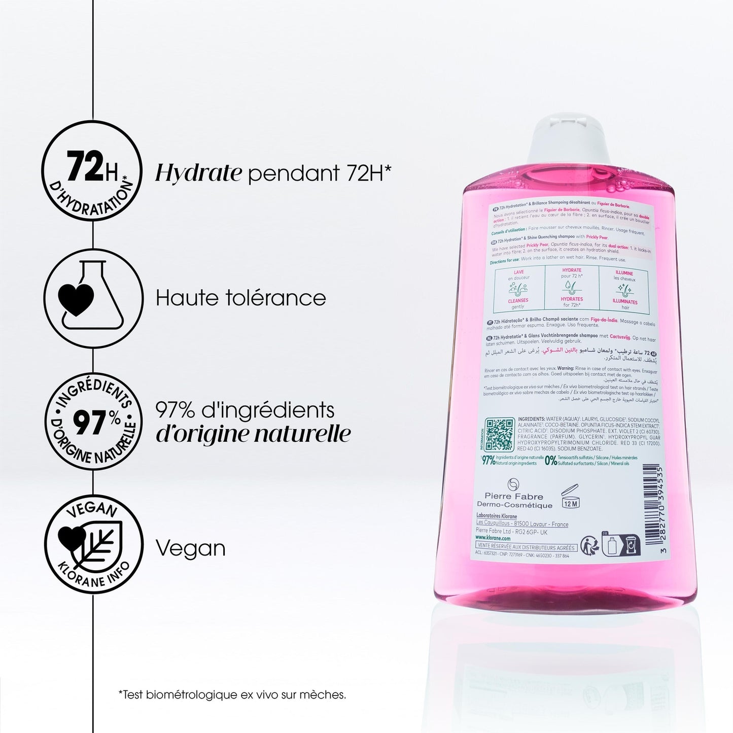 KLORANE Moisturizing and Shine Shampoo with Prickly Pear