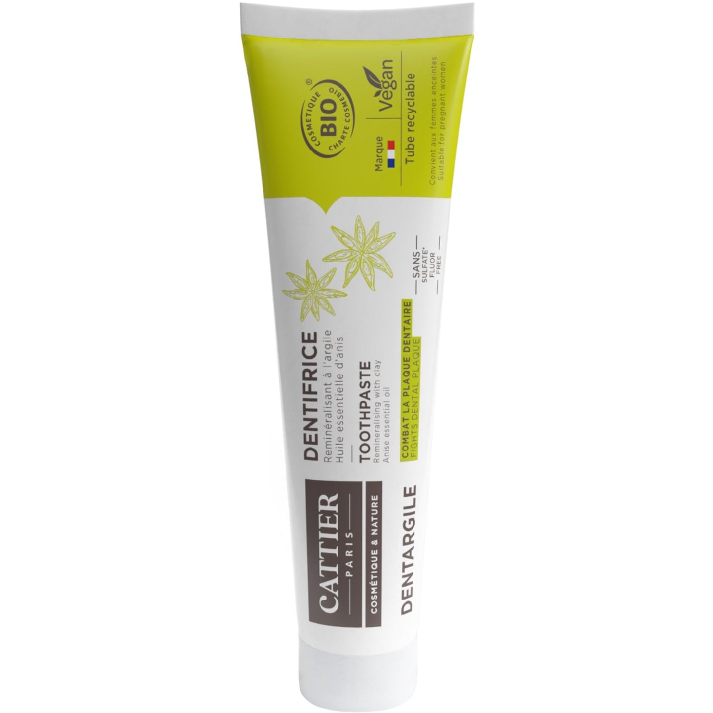 Dentifrice Argile Anis Assainissant et Protecteur Bio CATTIER le tube de 75mL