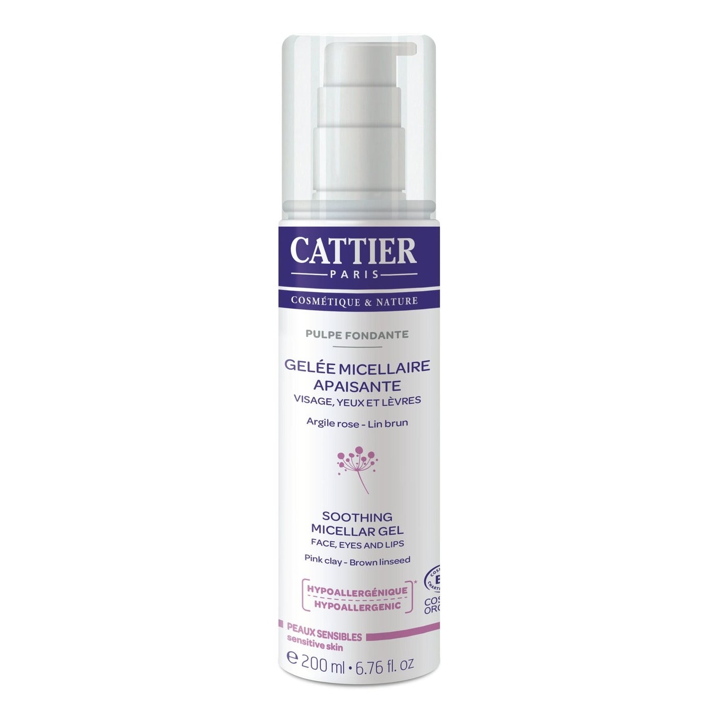 Gelée Visage Yeux Lèvres Peau Sensible Apaisante CATTIER le flacon de 200mL