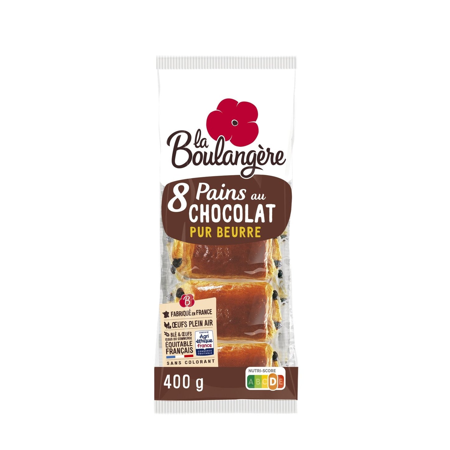 Pain au Chocolat Pur Beurre LA BOULANGERE le sachet de 8 - 400 g