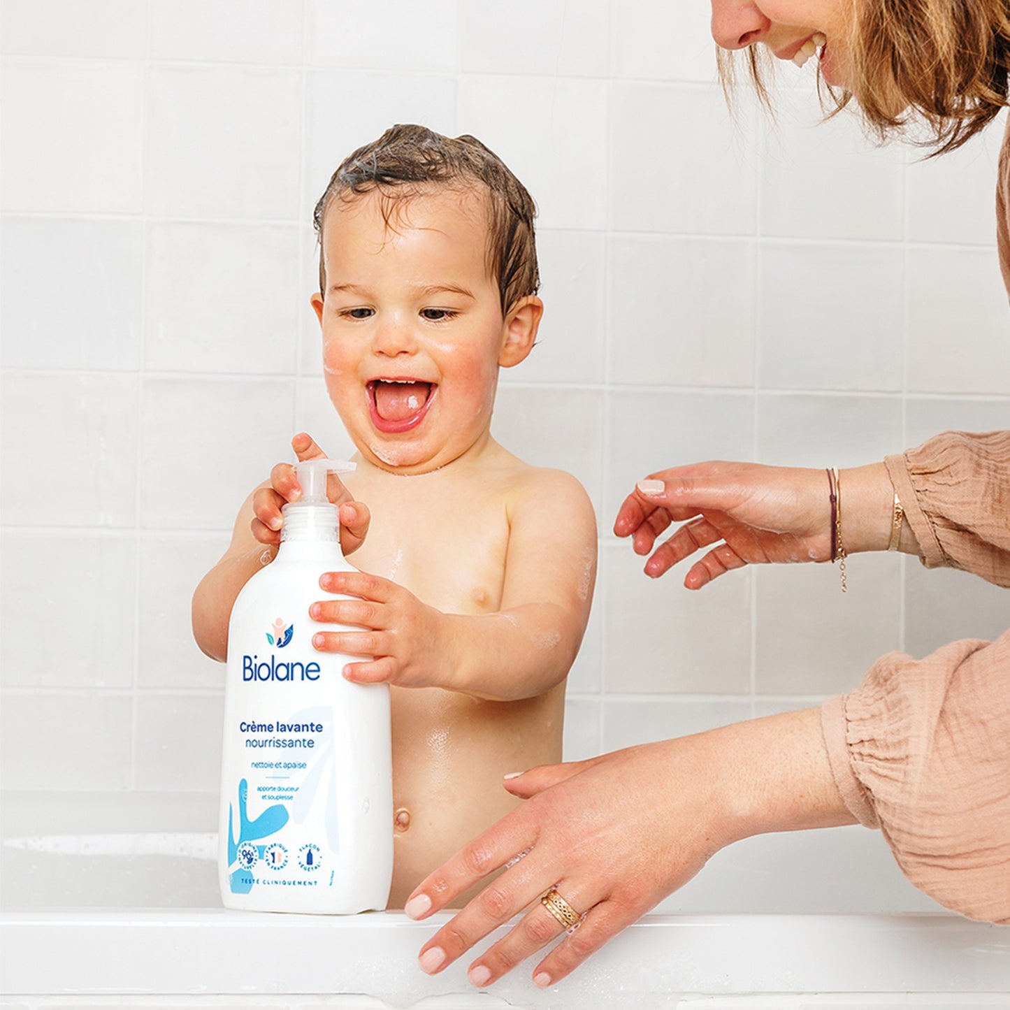 BIOLANE Nourishing Baby Cleansing Cream for Body and Hair for Sensitive Skin