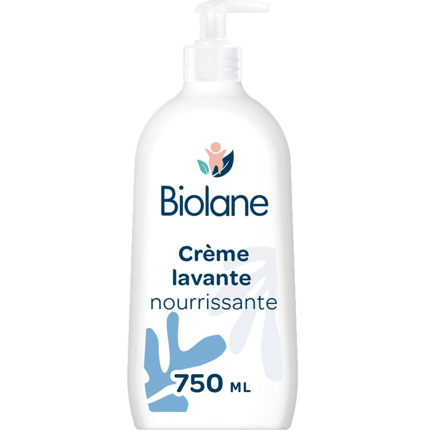 Crème Lavante Bébé Nourrissante Corps et Cheveux Peaux Sensibles BIOLANE le flacon pompe de 750mL